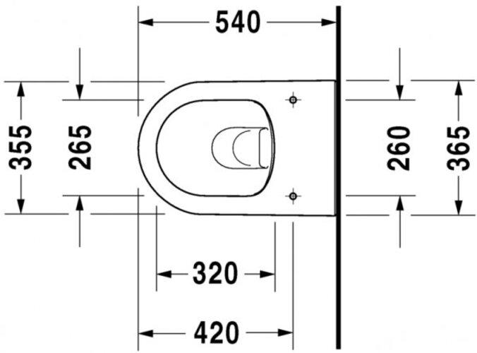 Actual product image Duravit Wall-hung WC DARLING NEW RIMLESS deep, 370x540mm white WG