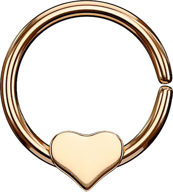 Image du produit Star Piercing Micro piercing anneau or rose avec coeur (sans laiton, Acier chirurgical 316L)