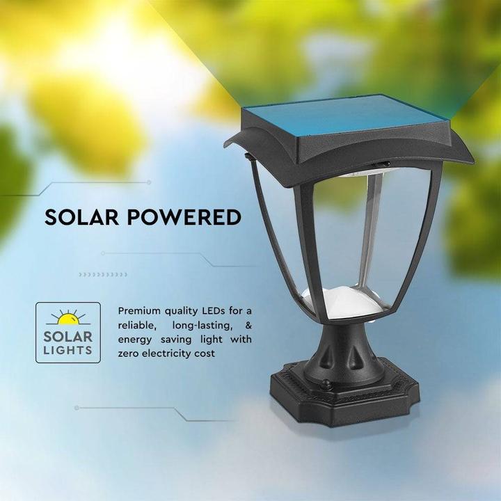 Produktbild V-TAC VT983 2W LED Solar Standleuchte Schwarzer Körper 3000K6000K IP44 (110 lm, IP65)