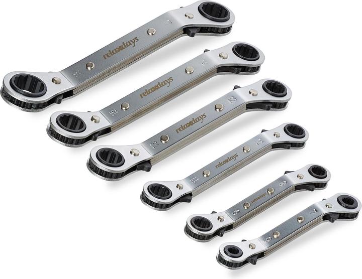 Actual product image Relaxdays Ring ratchet wrench set (11 mm, 14 mm, 6 mm, 7 mm, 15 mm, 13 mm, 10 mm, 12 mm, 9 mm, 8 mm)