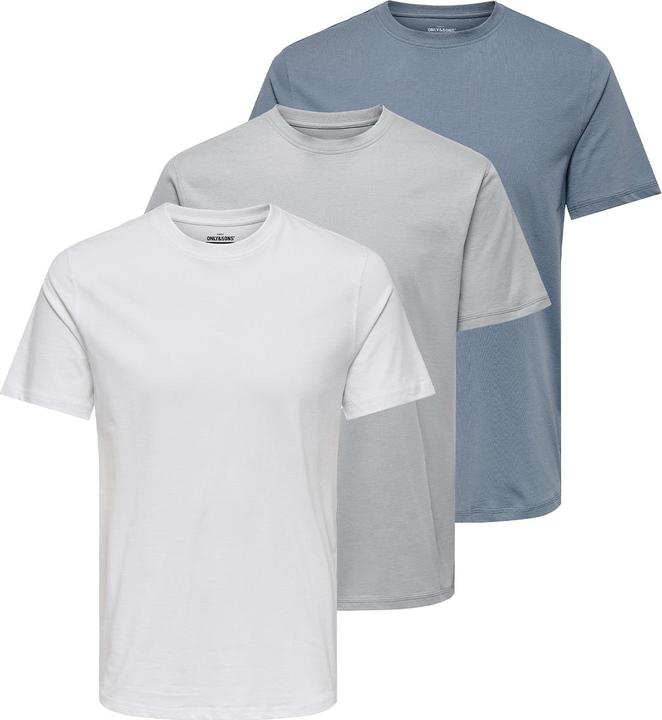 Grey, White, Blue