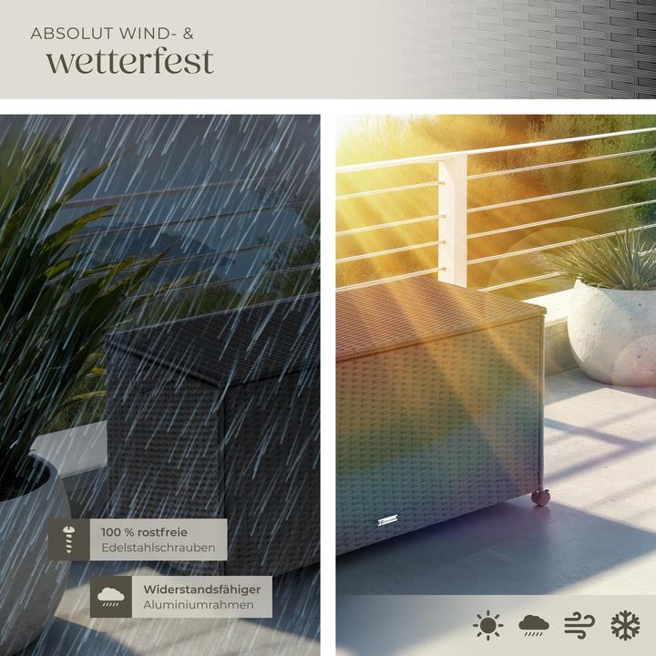 Immagine prodotto tectake Box contenitore con telaio in alluminio e rotelle 297 L, 117 x 54 x 64 cm