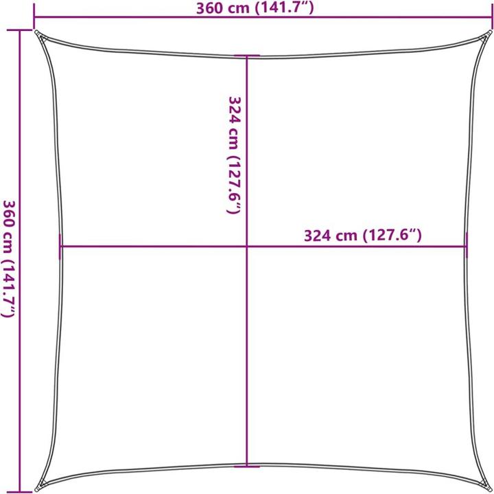 Image du produit VidaXL Voile d'ombrage (360 x 360 cm)