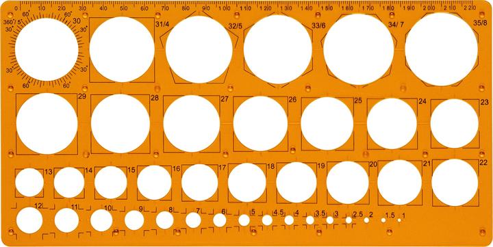 Maped Kreisschablone, 1 - 35 mm, 39 Kreise (350 mm)