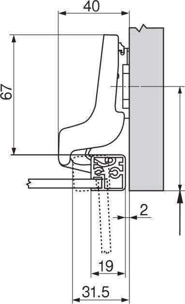 Produktbild Blum Aluminiumrahmen Topfband CLIP top 95 °, Innenband