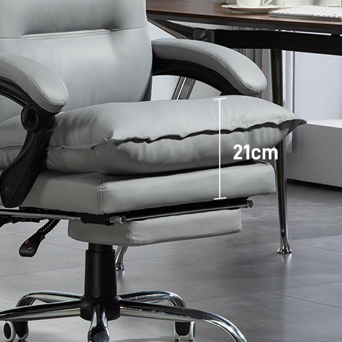 Produktbild Swisshandel24 Bürostuhl mit Liegefunktion, ergonomisch Schreibtischstuhl Drehstuhl Hellgrau