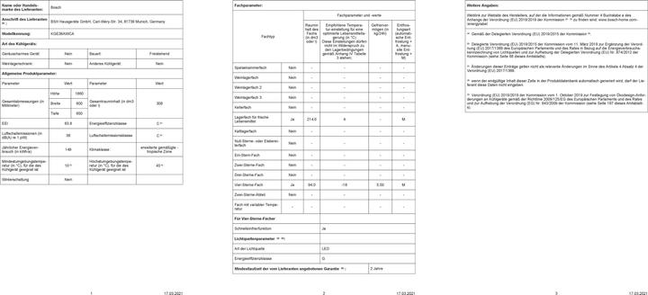 Image du produit Bosch Hausgeräte KGE36AWCA (308 l)