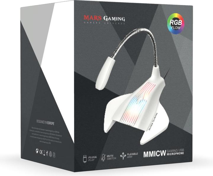 Image du produit Mars Gaming Microphone Sur Pied Mmic RGB (Blanc)