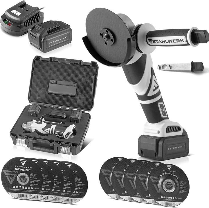 Image du produit Stahlwerk Meuleuse d'angle sans fil brushless AWS-20 ST 20V/4Ah, 0 - 7500 min-1 (125 mm)