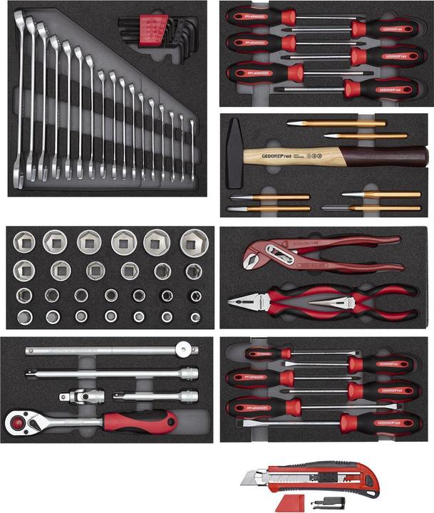 Gedore Red red R21010000 Werkzeugsatz 8x CT-Module + Cutter 81-teilig