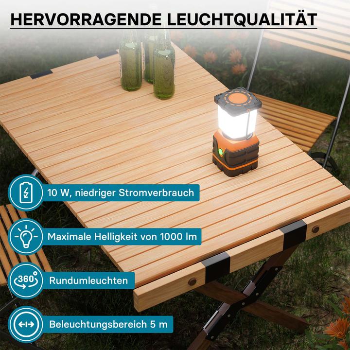Produktbild Toboli Campinglampe batteriebetrieben LED Outdoor Lampe dimmbar Campingleuchte