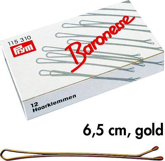 Baronesse Klemmen 120er Box 6,5cm gold (12 Stk.)