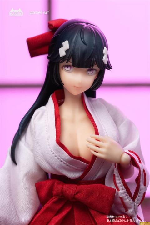 Actual product image Hasuki Pocket Art Action Action Figure 1/12 PA005 Exorcism Shrine Maiden Tsubaki 15 cm