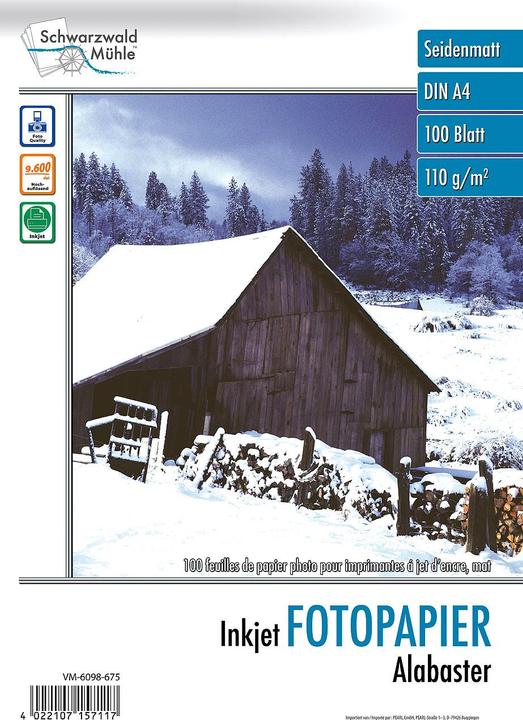 Schwarzwald Mühle 100 Bl. Fotopapier Alabaster (110 g/m², A4, 100 x)
