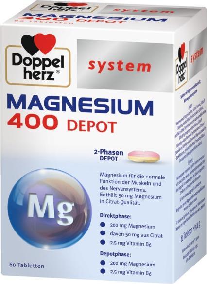 Doppelherz system MAGNESIUM 400 DEPOT, 60 St. Tabletten (60 Stück, Tabletten)