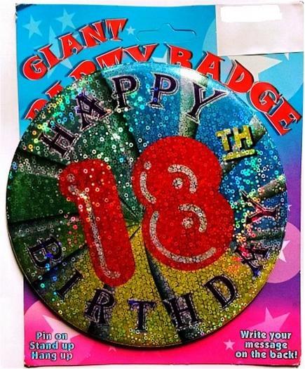 Generic Glitzer Pailletten Abzeichen 18. Geburtstag