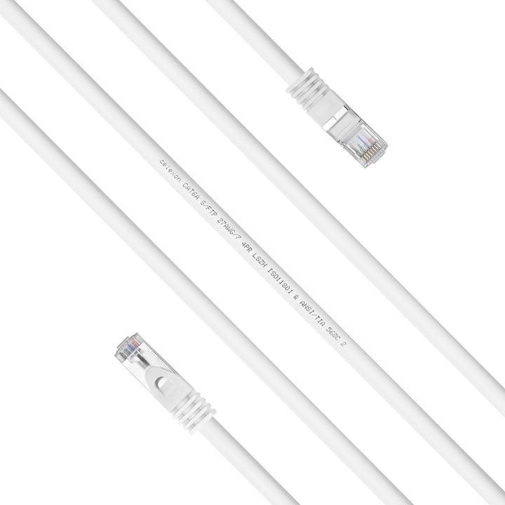 Actual product image Celexon CAT 6A patch cable - S/FTP 0.25m, white (S/FTP, CAT6a, 0.25 m)