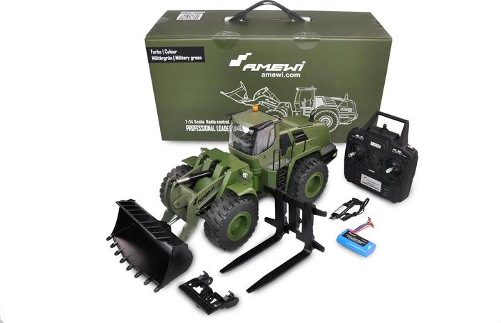 Image du produit Amewi Chargeuse sur pneus G485E ME militaire (RTR Prêt à fonctionner)