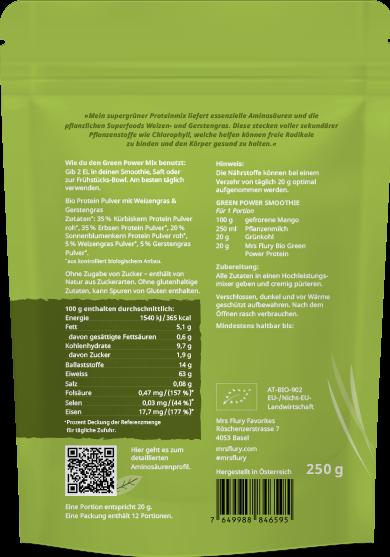 Produktbild Mrs Flury Bio Green Power Protein vegan (Gras, 1 Stk., 250 g)