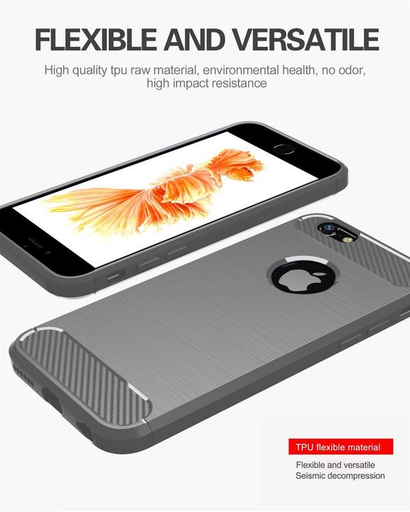 Produktbild Cadorabo TPU Ultra Slim carbon edelstahl Kombi Cover (Apple iPhone 6)