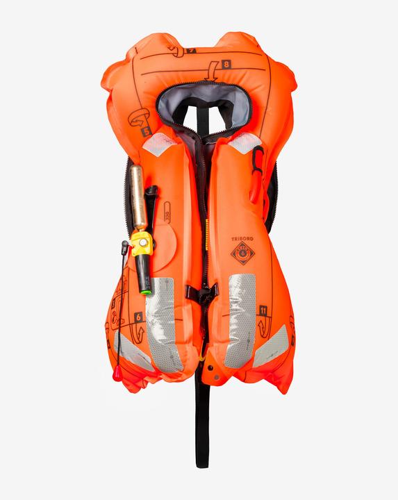 Image du produit Tribord Gilet de sauvetage autogonflant bateau Adulte LJ150N + harnais gris
