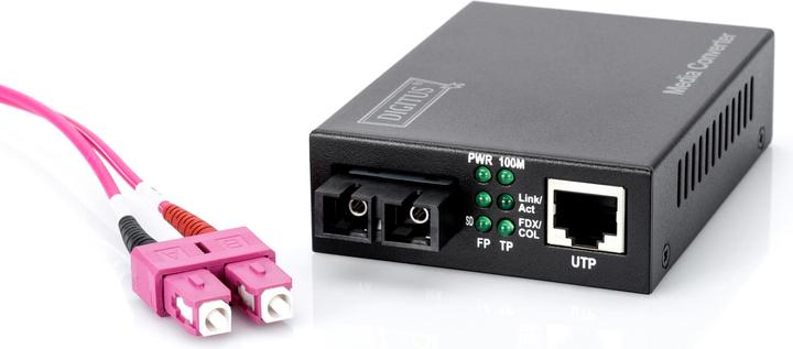 Image du produit Digitus Fast Ethernet Media Converter SC 10/100Base-TX to 100Base-FX convertit le fil en fibre...