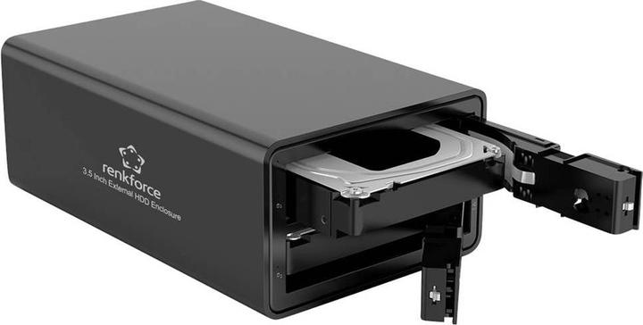 Actual product image Renkforce RF-6647596 8.9 cm (3.5 Zoll) Festplattengehäuse 2 Bay 3.5 Zoll USB-A ( (3.5")