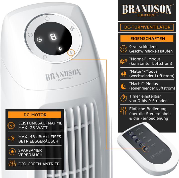 Actual product image Brandson Tower fan (48 dB)