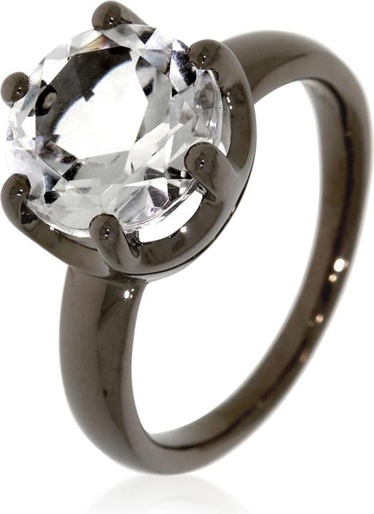 Produktbild Xen Ring mit 10 mm Bergkristall ca. 4,5 ct. Black Rhodium (56, 925 Silber)