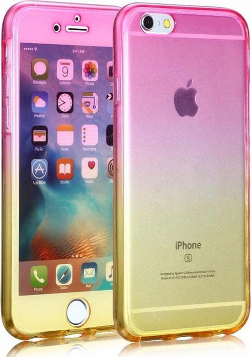 Actual product image König Design Huawei P8 Lite Full Body 360 Silicone Protective Mobile Cover Case Pink / Yellow (Huawei P8 Lite)