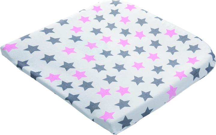 Housse imprimé pour matelas à langer pour 6802 rose Stars (72 x 77 cm)
