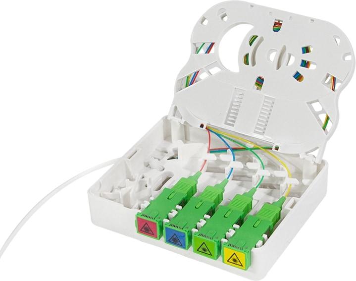 Immagine prodotto LogiLink Scatola di giunzione FTTH, 4x SC/APC, 40 m di cavo di posa, whiteá (Scatola di giunzione)