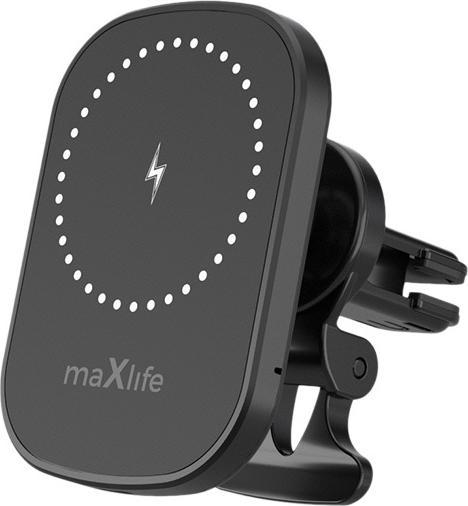 Actual product image Maxlife car holder for air vent MXCH-16 magnetic with wireless charging black 15W