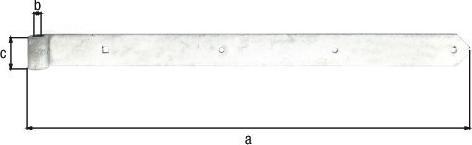 Actual product image GAH Shutter hinge width 60 mm length 800 x 60 mm thickness 8 mm steel hot-dip galvanised Ø 20 mm