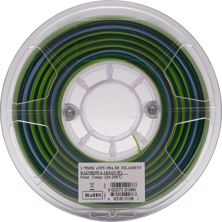 Image du produit eSUN TPU-95A Rainbow filament élastique 1.75mm 1Kg (1.75 mm, 1000 g, Multicolore)