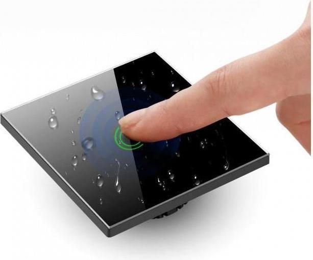 Produktbild Maclean Touch-Lichtschalter, doppelt, Glas, weiß mit runder Taste Energy MCE704W, Maße 86x86mm, mit