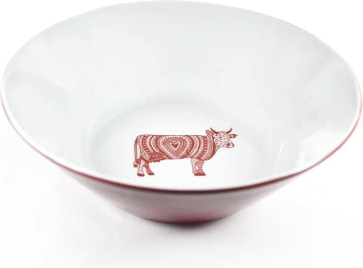 Image du produit Oh la vache Grand Bol à salade bordeaux avec décor vache 24 cm
