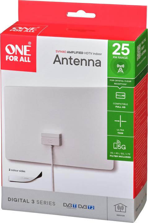 Produktbild One for All Indoor Amplified Foil Antenna Euro (Flachantenne, 45 dB, DVB-T / -T2)