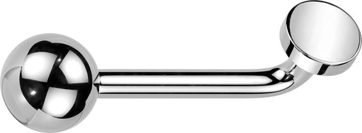 Produktbild Star Piercing Barbell L gebogen Innengewinde silber mit Kugel silber und Scheibe silber (ohne Messing, Titan G23)
