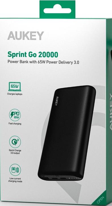 Actual product image Aukey Sprint Go (20000 mAh, 65 W, 74 Wh)
