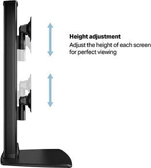 Actual product image Multibrackets Monitor holder Dual 32-50", black, vertical (Table, 50")