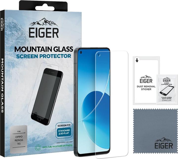 Produktbild Eiger Display-Glas (1er-Pack) 2.5D Glass clear (1 Stück, Oppo Reno 6 5G)
