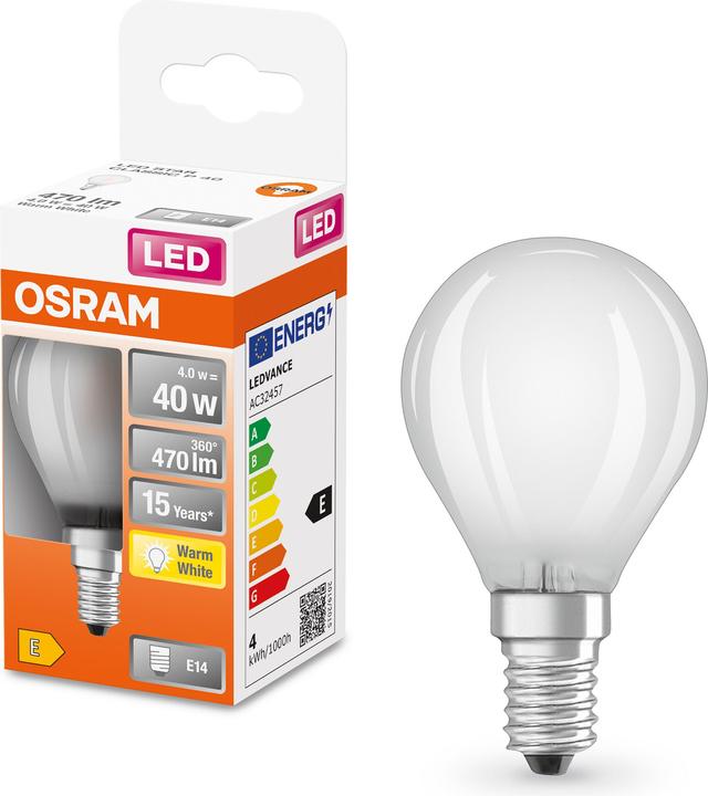 Actual product image Osram Retrofit Classic P (E14, 40 W, 470 lm, 1 x, E)