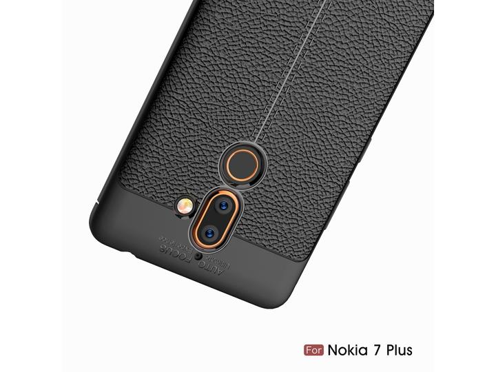 Actual product image Screenguard Nokia 7 Plus Cover Leather Design TPU Cover (Nokia 7 Plus)