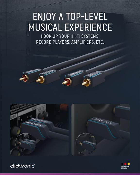 Actual product image clicktronic Stereo audio cable (3 m, Cinch)