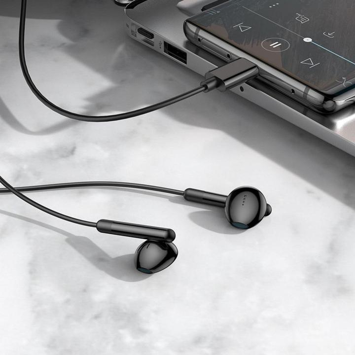 Image du produit Hoco Wired headphones wire earphones Type C with microphone M93 black (Filaire)