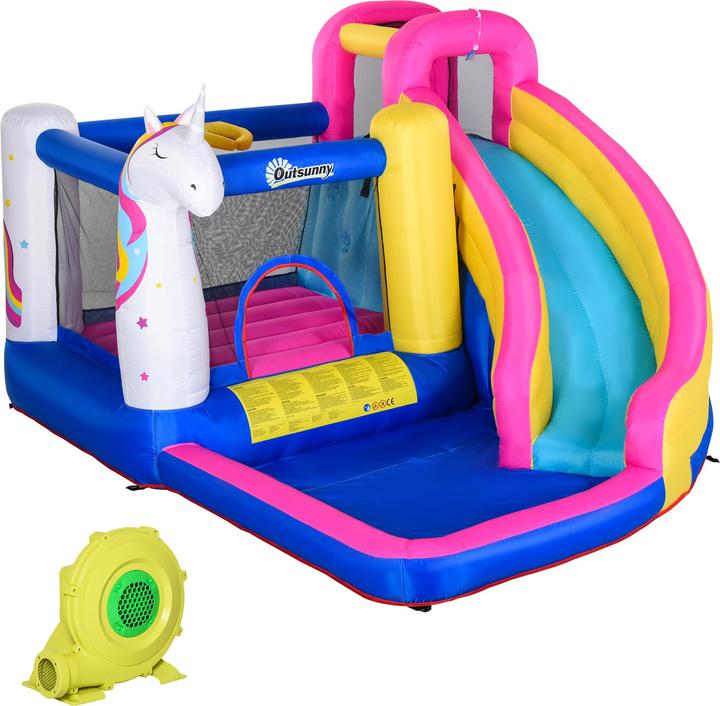 Immagine prodotto Outsunny Castello gonfiabile per bambini con scivolo e piscina