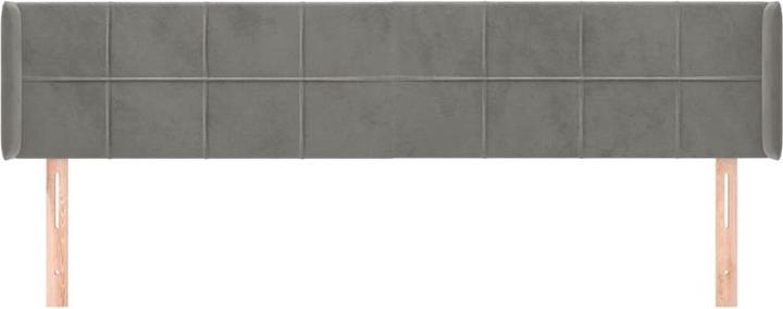 Actual product image VidaXL Kopfteil mit Ohren Hellgrau 203x16x78/88 cm Samt,Farbe (203 x 16 x 88 cm)