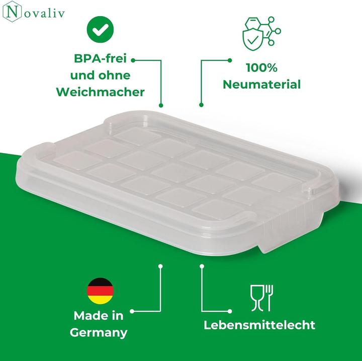 Image du produit Novaliv Couvercles de rechange 3X 2 litres avec fermeture à clip 19x14 cm transparent (19 x 14 cm, 2 l)