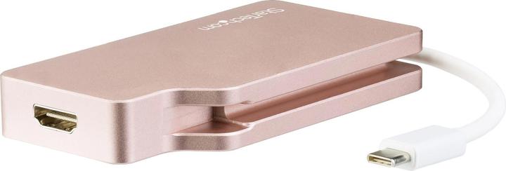 Image du produit StarTech Adaptateur vidéo USB-C multiport - Or rouge - Adaptateur d'affichage 4-en-1 USB-C vers VGA DVI HDMI (HDMI, DVI, VGA, Mini DP, 10.40 cm)